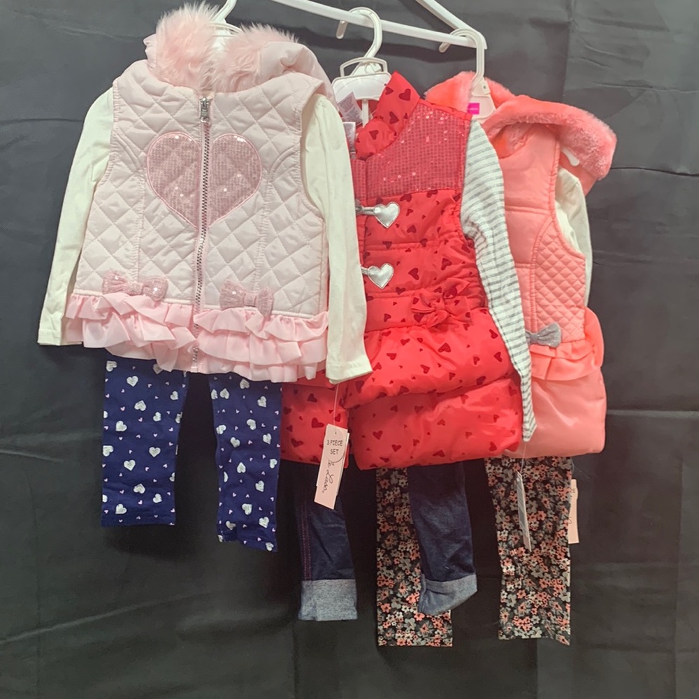 Little lass 3 pc Vest outfit set - Picture 5 of 10